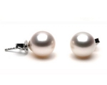 Perlenohrringe 8.0 - 9.0 mm in 750er Weißgold