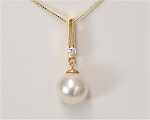 Akoyaperlen Diamant Anhänger 8.5 - 9.0 mm