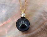 Diamant Anhänger mit Akoya Perle 8.0 - 8.5 mm