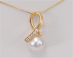 Perlenanhänger Gold mit Akoya Perle 8.5 - 9.0 mm