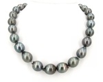 Tahiti Perlenkette grau-grün 11.0 - 15.0 mm