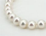 Perlenkette echt 45cm<br>mit 750er Gold Verschluss<br>Gre 7.5 - 8.0 mm